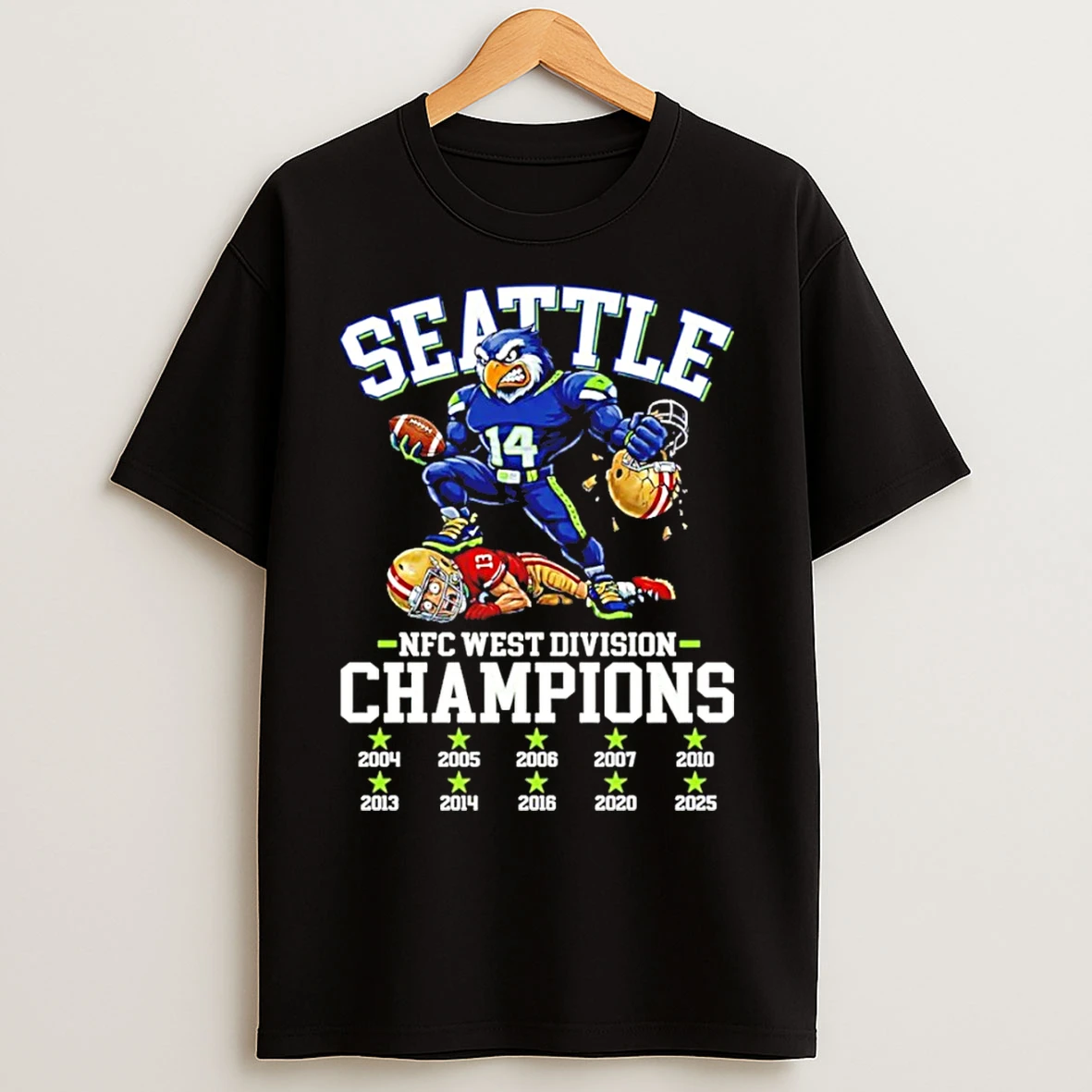 Classic Seattle Football Nfc West Division Champs 2025 T Shirts