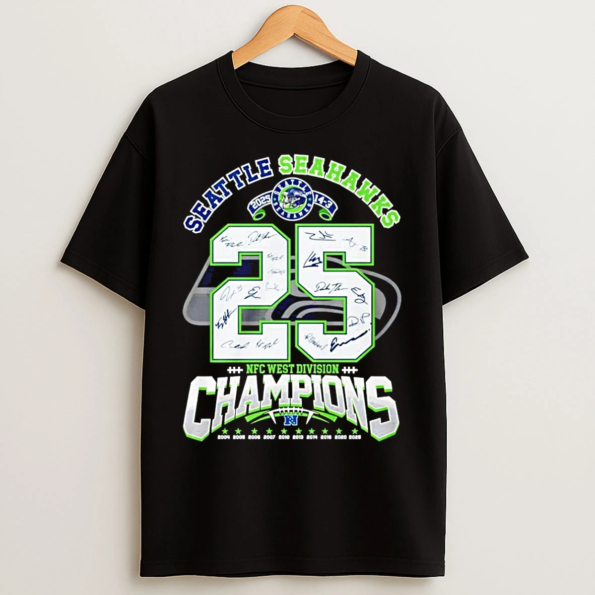 Classic Seattle Seahawks 2025 Nfc West Division Champions 25 T Shirts