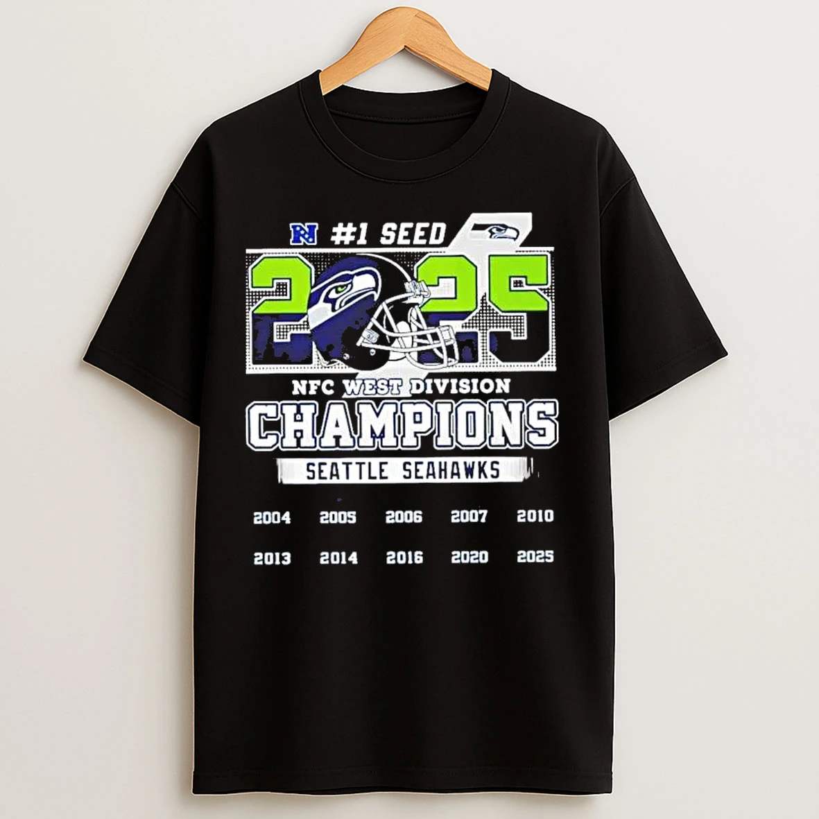 Classic Seattle Seahawks 2025 Nfc West Division Champions 1 Seed T Shirts
