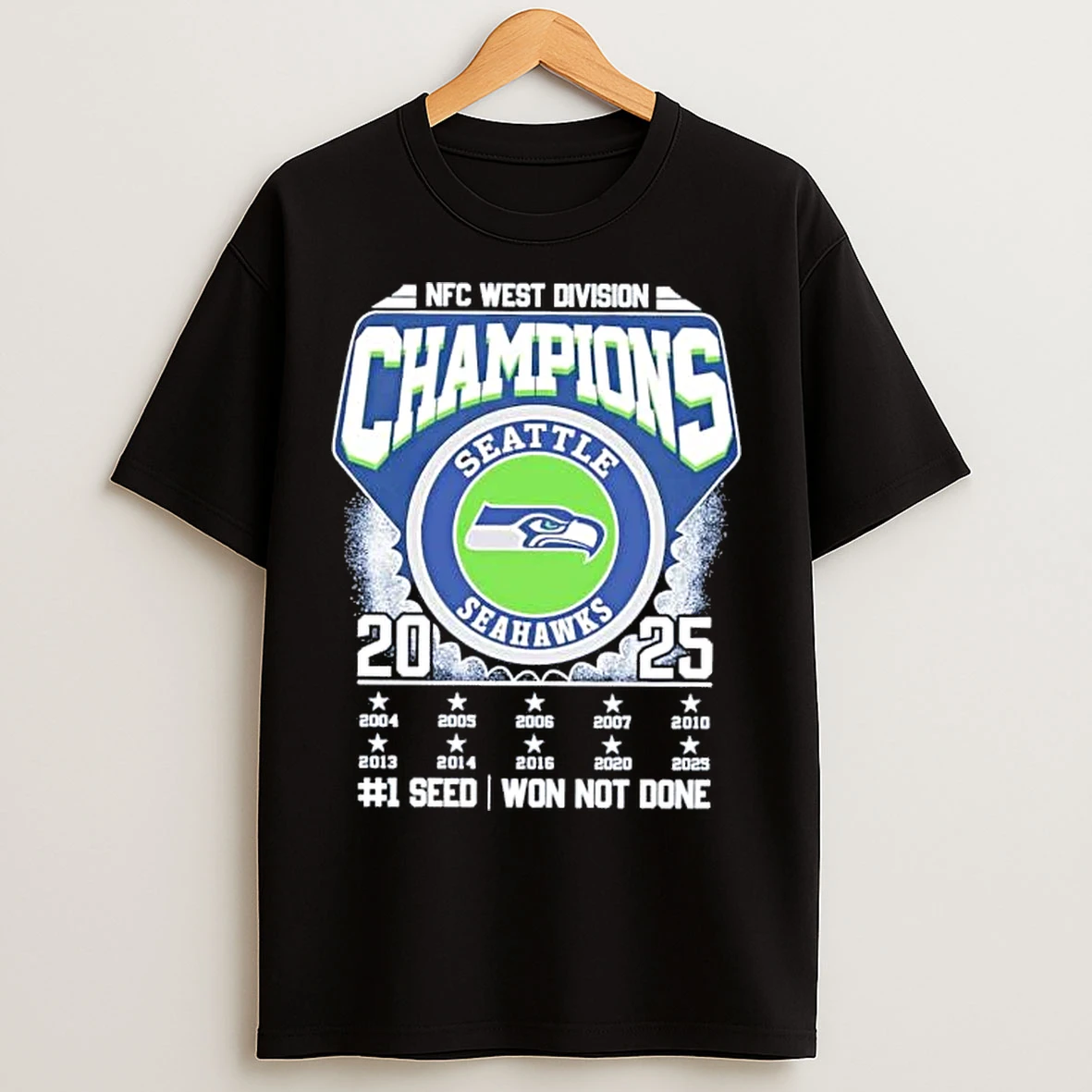 Classic Seattle Seahawks 2025 Nfc West Division Champions Won Not Done T Shirts