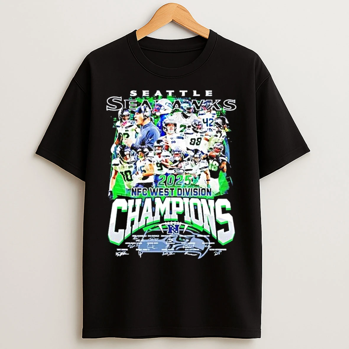 Classic Seattle Seahawks 2025 Nfc West Division Champions Team Players T Shirts