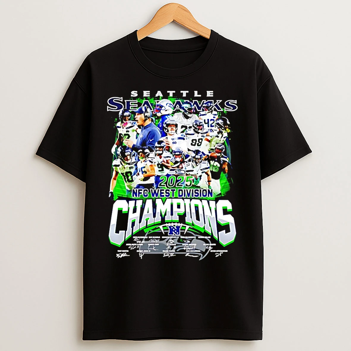 Classic Seattle Seahawks 2025 Nfc West Division Champions All Team T Shirts
