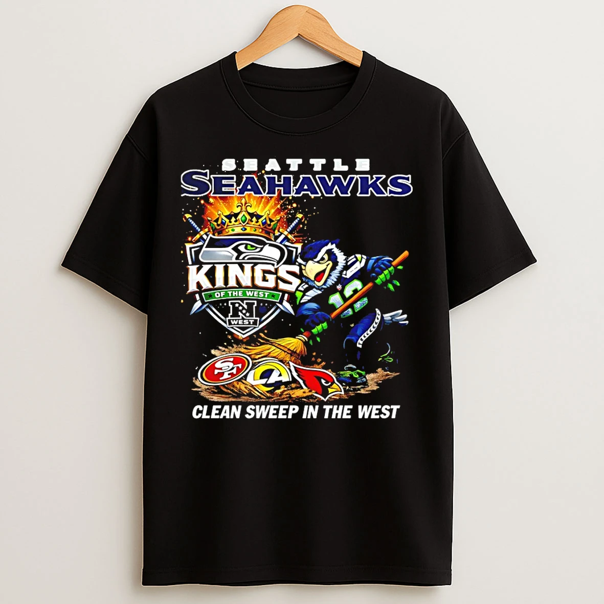 Classic Seattle Seahawks Football Nfc Clean Sweep In The West King Of The West T Shirts