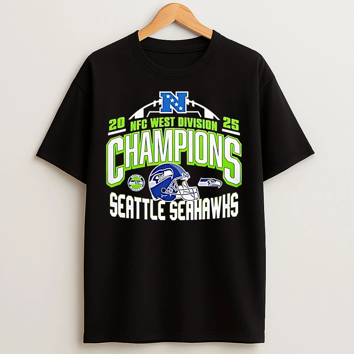Classic Seattle Seahawks Nfc West Champions 2025 Helmet T Shirts