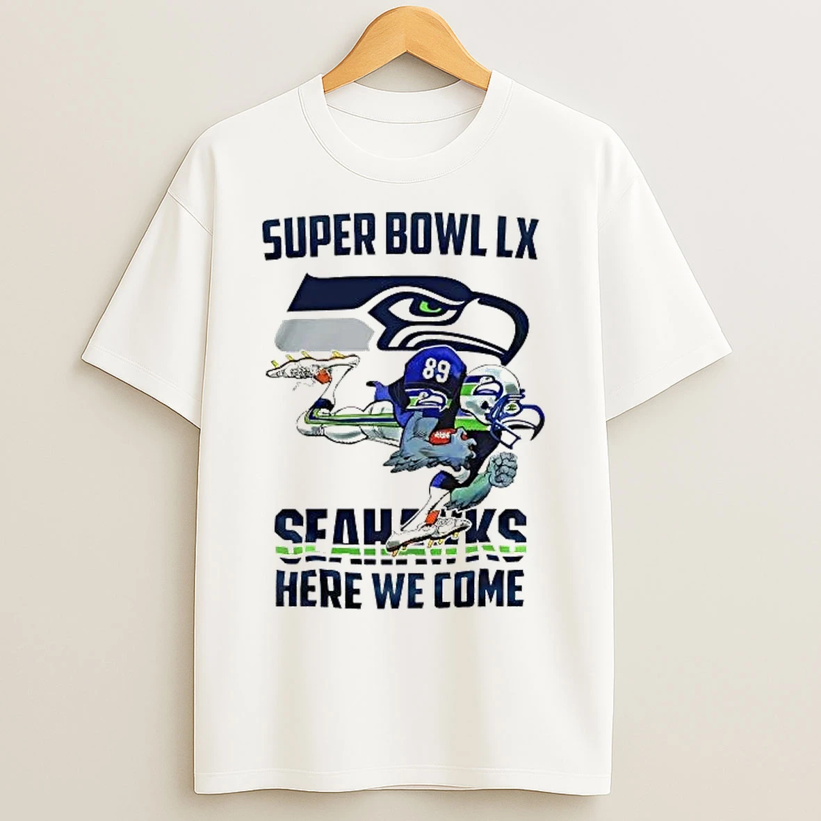 Classic Seattle Seahawks Super Bowl Lx Here We Come T Shirts