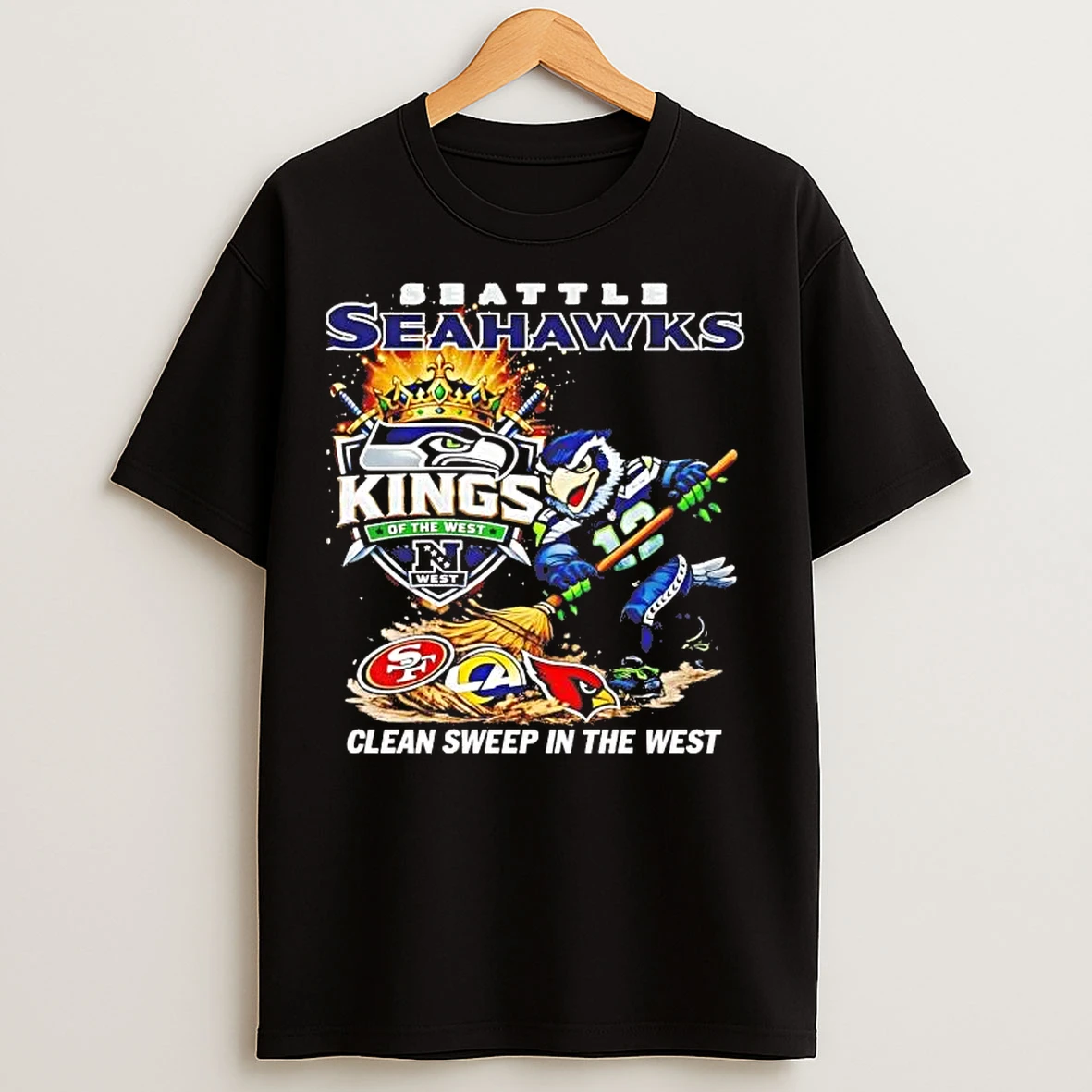 Classic Seattle Seahawks Clean Sweep In The West 2025 Nfc West Champions T Shirts