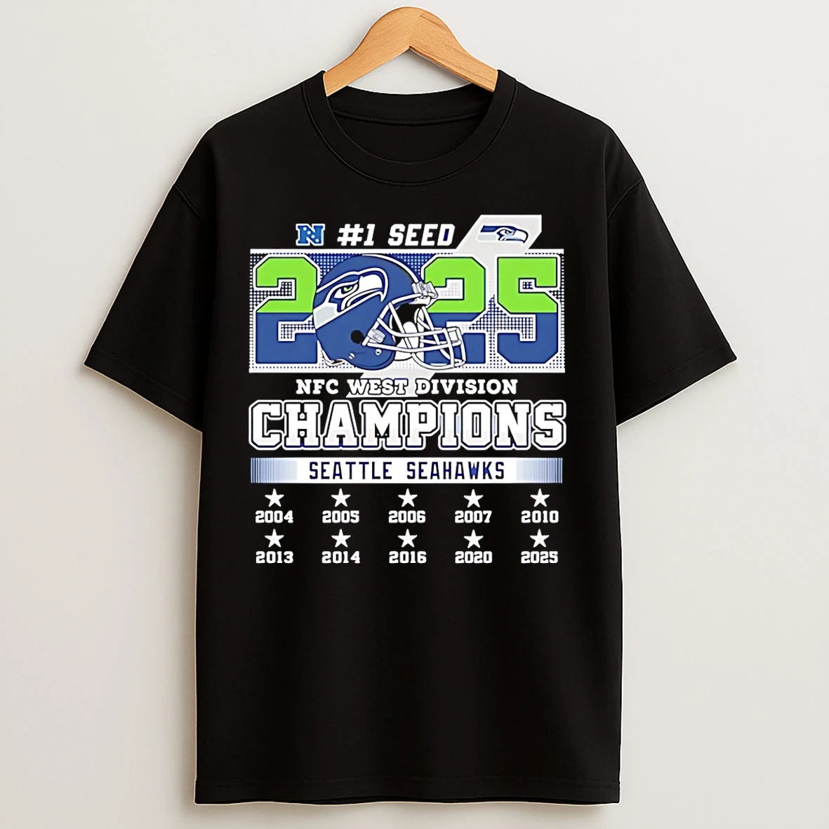 Classic Seattle Seahawks Football Nfc West Champions 2025 No One Seed T Shirts