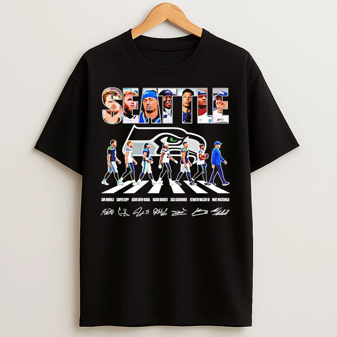 Classic Seattle Seahawks Team Players Abbey Road Signatures T Shirts
