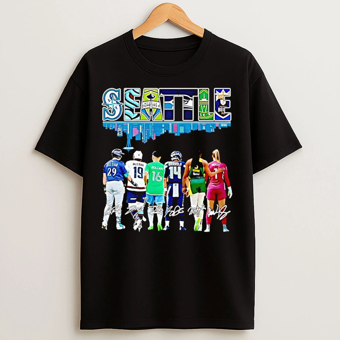 Classic Seattle City Skyline Seattle Sounders Fc Seattle Mariners Seattle Seahawks And Seattle Storm T Shirts