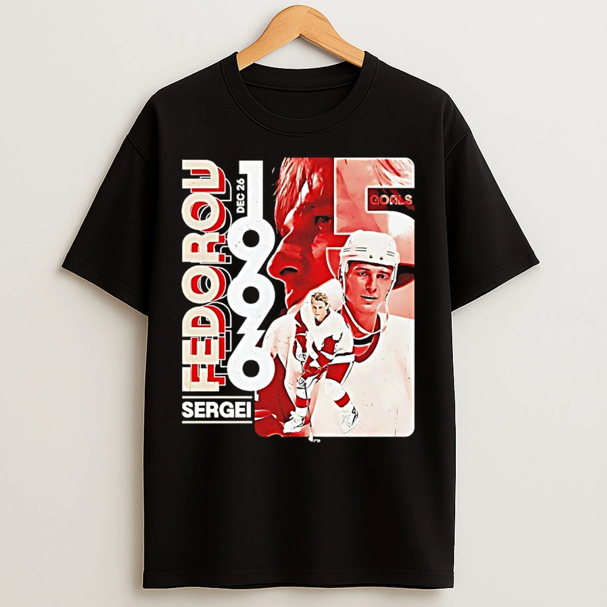 Classic Sergei Fedorov Detroit Red Wings 5 Goal Game 1996 Vintage T Shirts