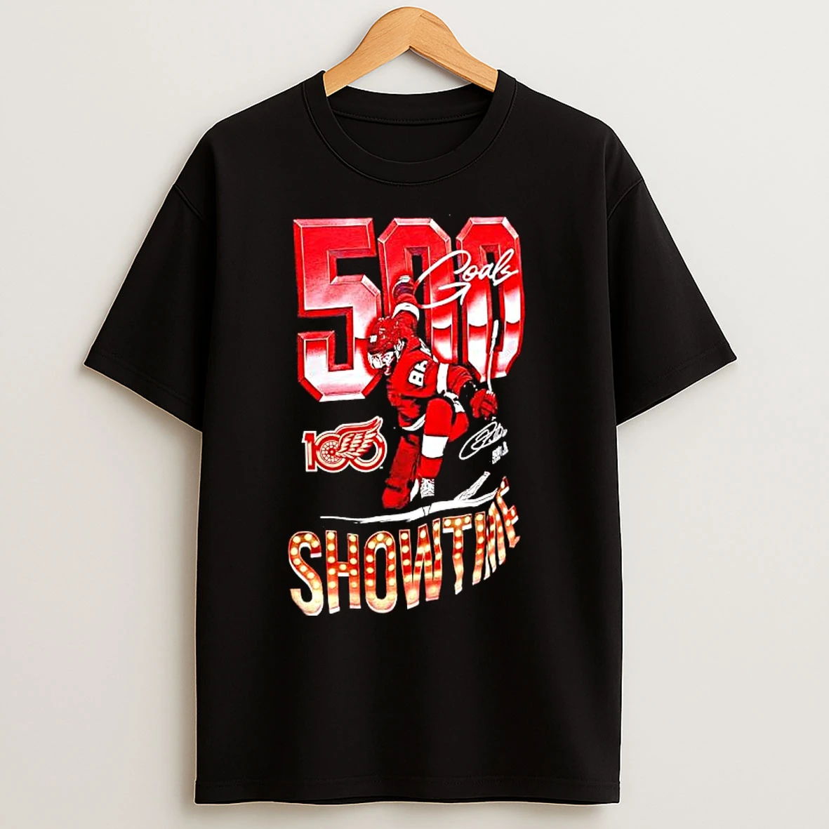 Classic Showtime Players 500 Goals Detroit Red Wings Hockey Signature T Shirts