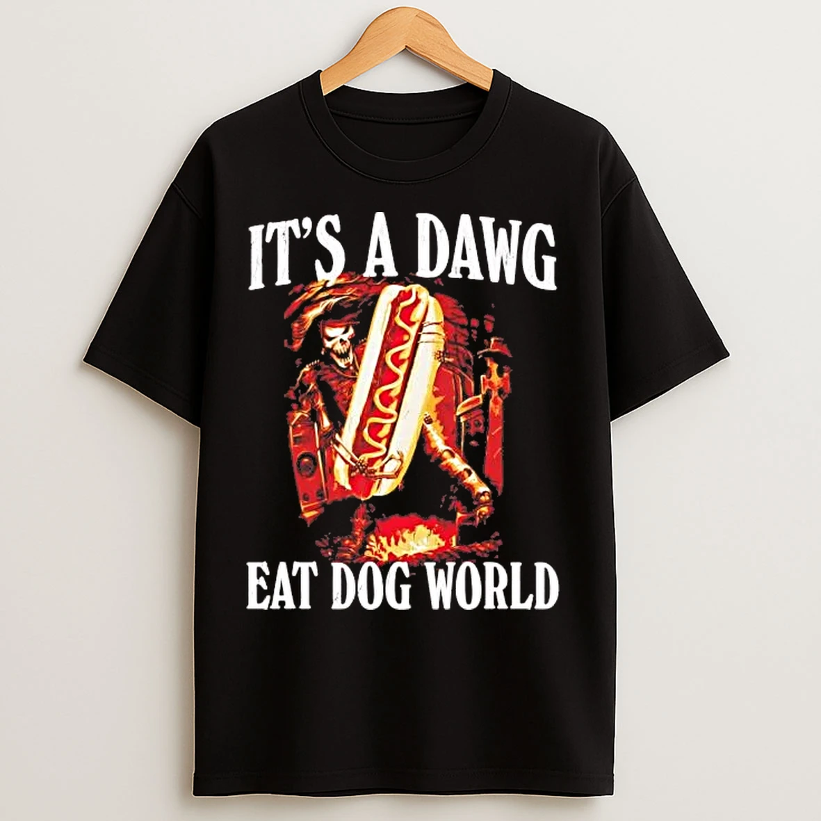 Classic Skeleton Hot Dog Its A Dawg Eat Dog World T Shirts