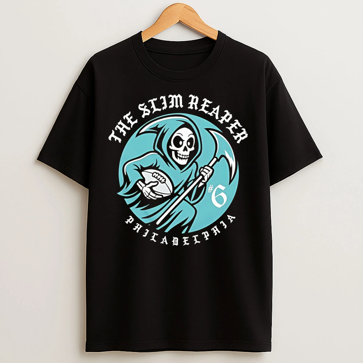 Classic Slim Reaper X Philadelphia Eagles Football Vintage Logo T Shirts