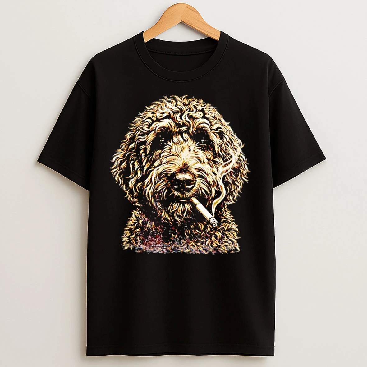Classic Smoking Goldendoodle Meme Funny Dog T Shirts