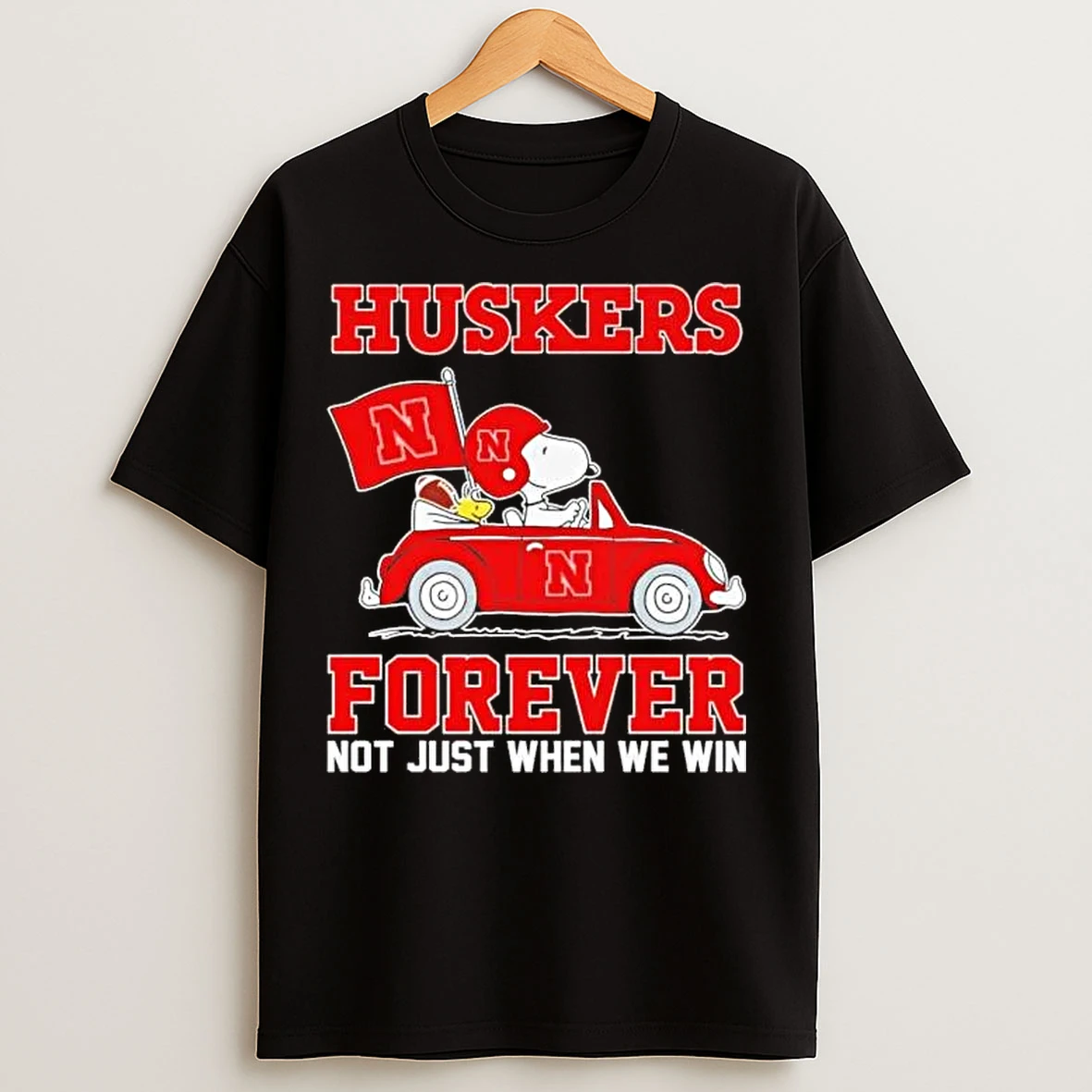 Classic Snoopy And Woodstock Huskers Forever Not Just When We Win T Shirts