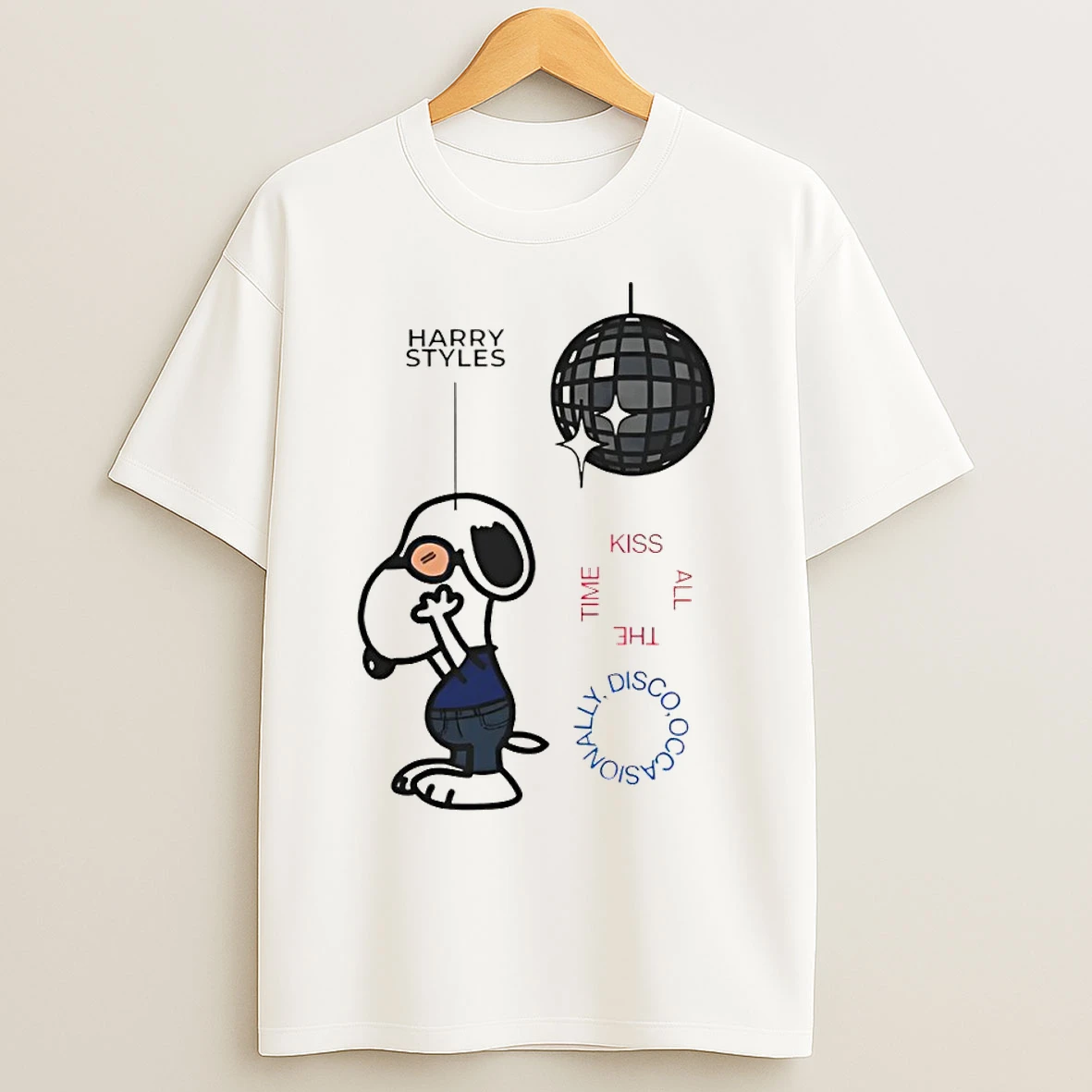 Classic Snoopy Kiss All The Time Disco Occasionally T Shirts