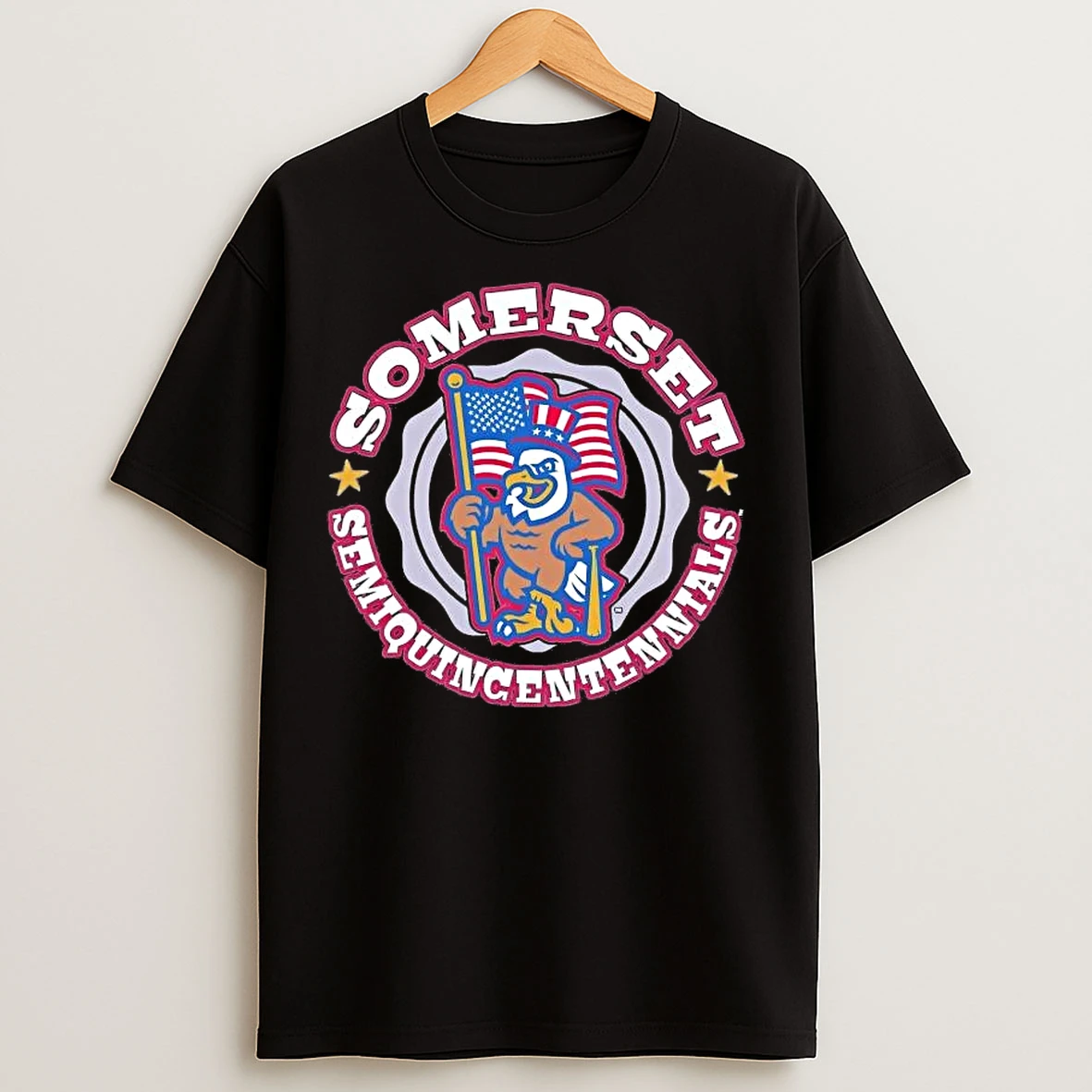 Classic Somerset Patriots Somerset Semiquincentennials Mascot T Shirts