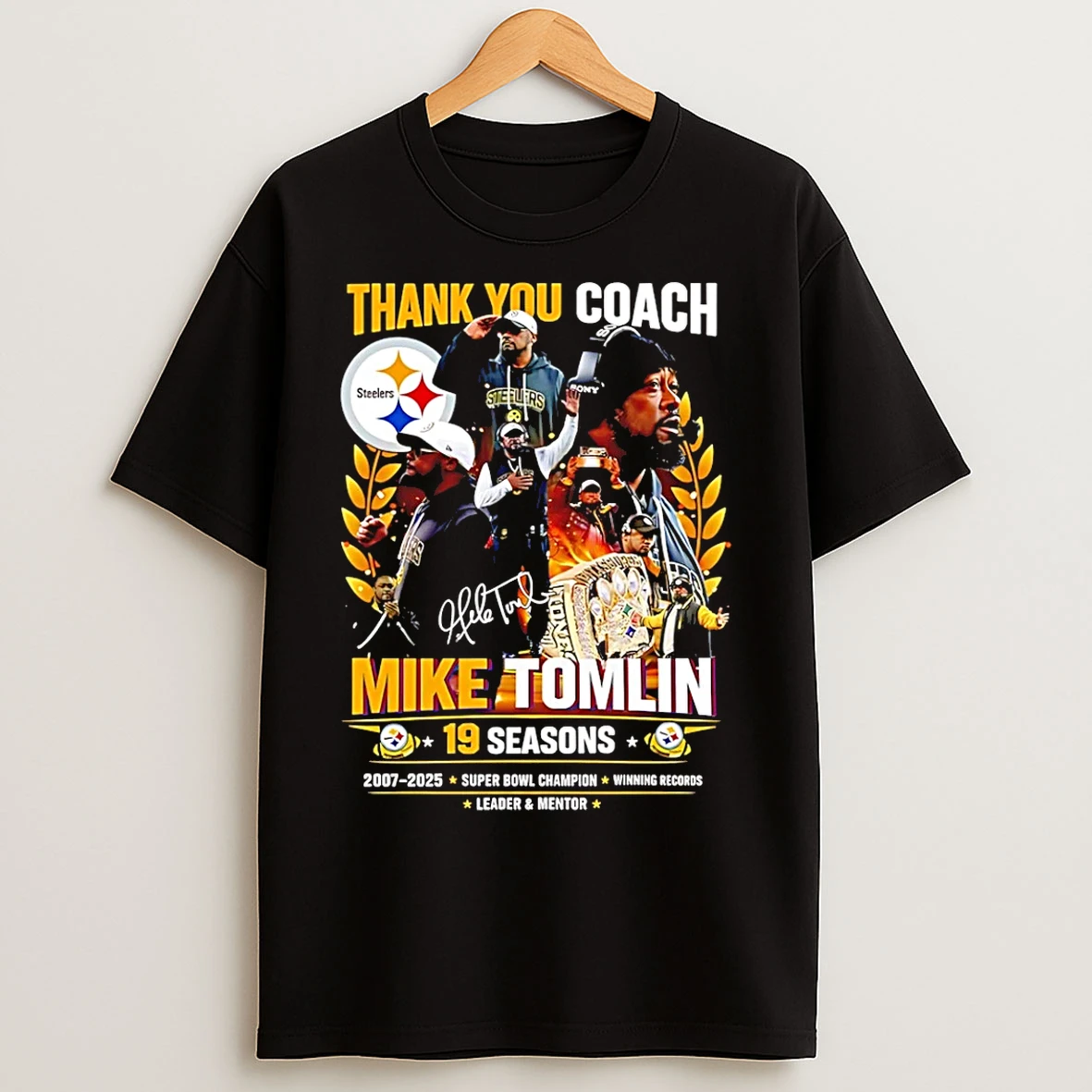 Classic Steelers Thank You Coach Mike Tomlin 19 Seasons 2007 2025 T Shirts