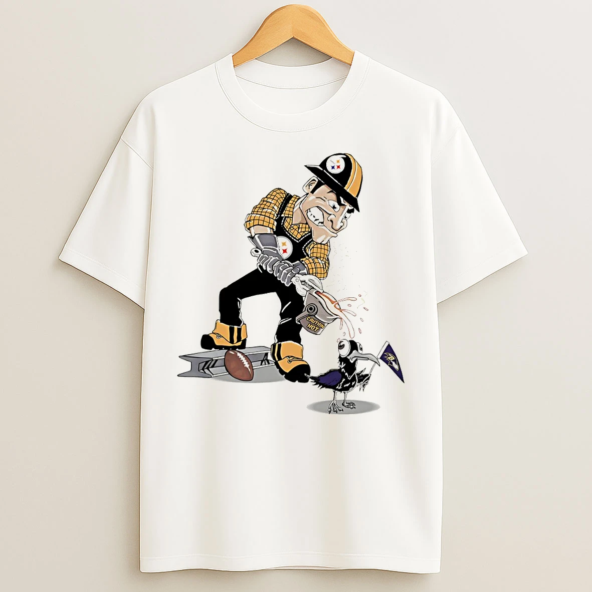 Classic Steely Mcbeam Pittsburgh Steelers Caution Hot Baltimore Ravens Football Meme T Shirts