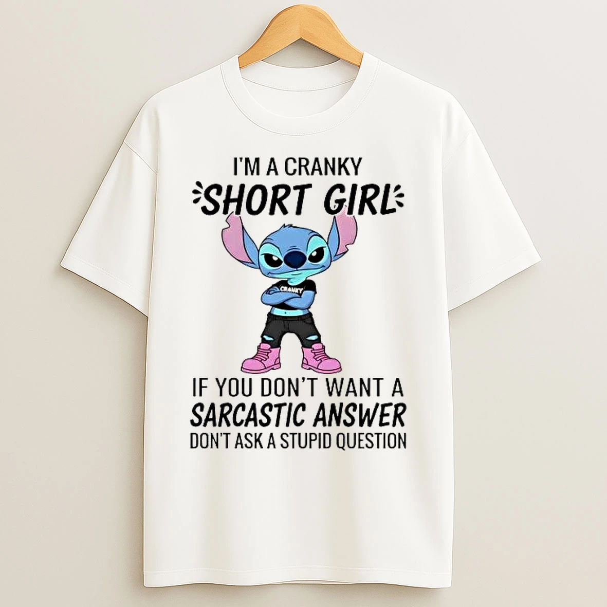 Classic Stitch Im A Cranky Short Girl T Shirts