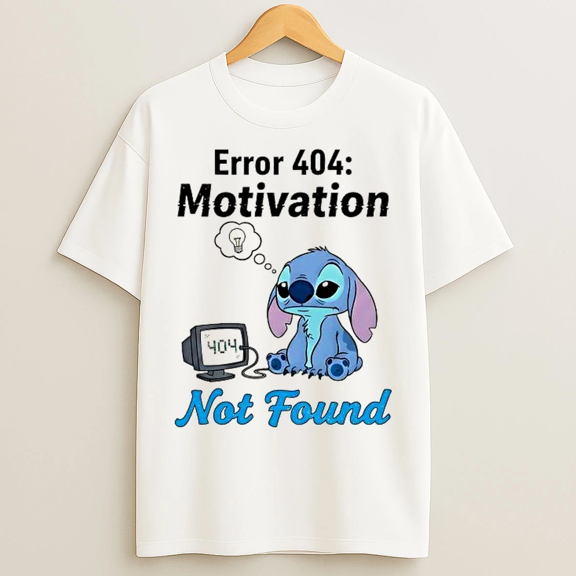 Classic Stitch Error 404 Motivation Not Found T Shirts
