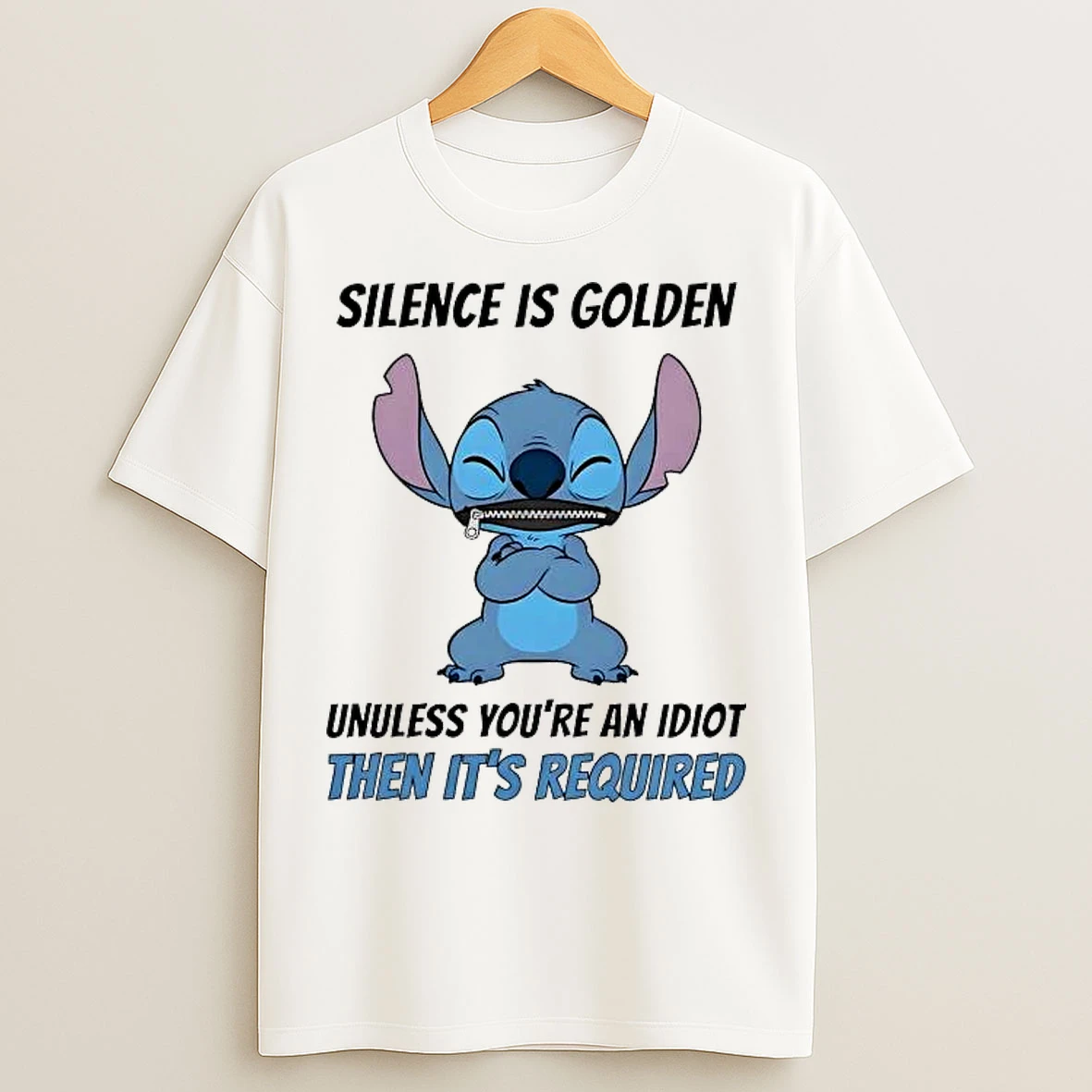 Classic Stitch Silence Is Golden Unuless Youre An Idiot Then Its Required T Shirts