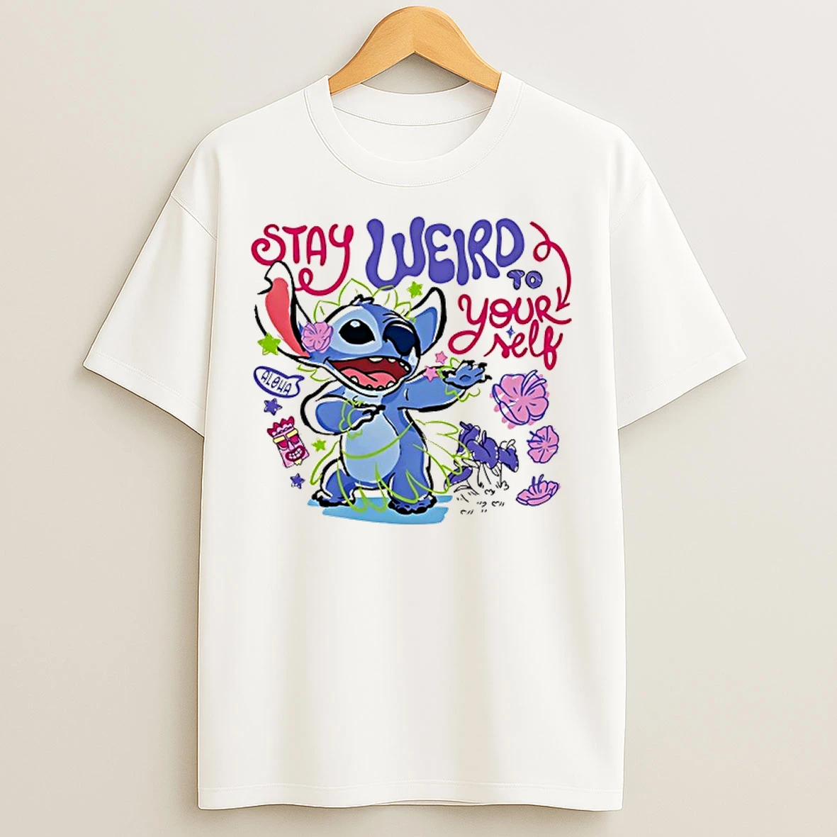 Classic Stitch Stay Weird To Yourself Art T Shirts