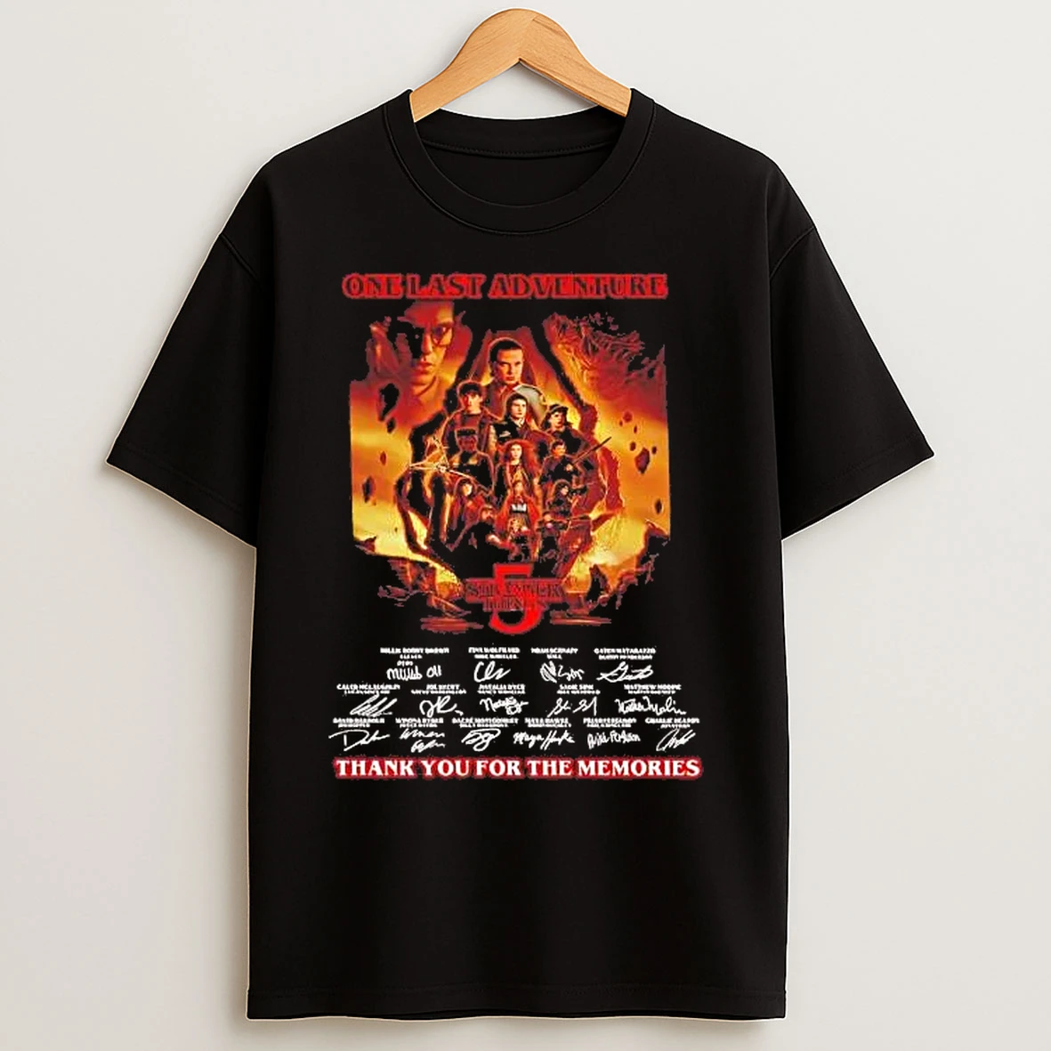 Classic Stranger Things 5 One Last Adventure Thank You For The Memories T Shirts