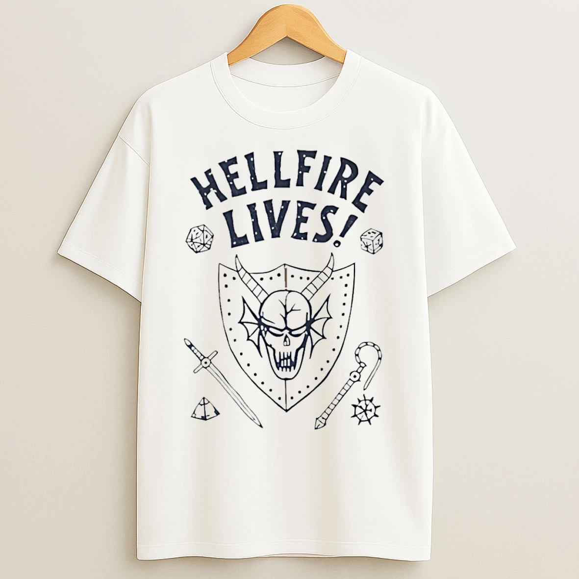 Classic Stranger Things Dustin Henderson Hellfire Lives T Shirts