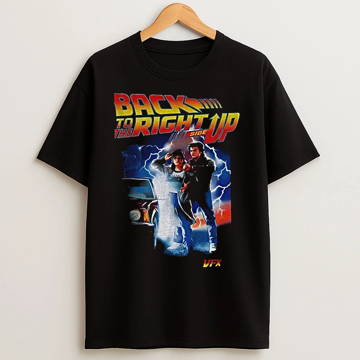 Classic Stranger Things Back To The Future Right Side Up T Shirts
