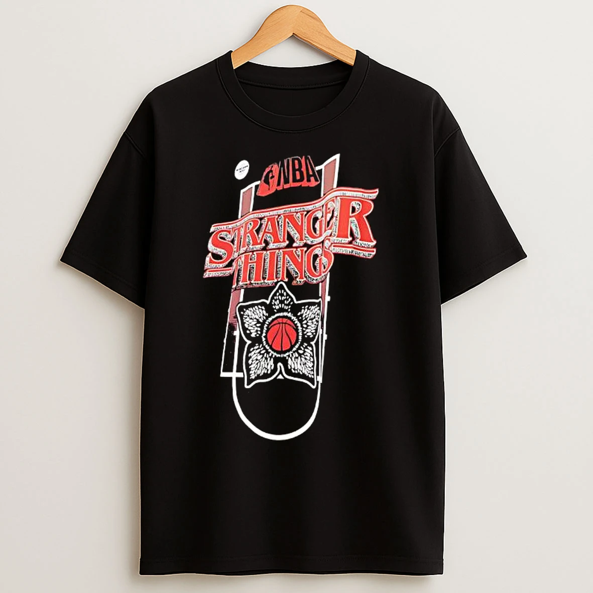 Classic Stranger Things X Nba Demogorgon Logo T Shirts