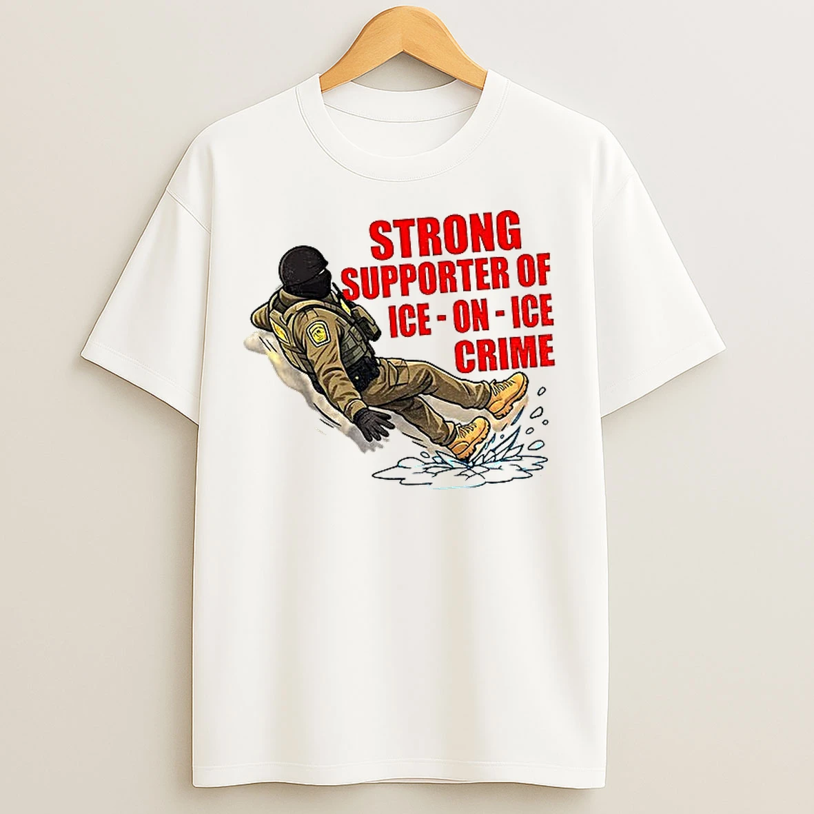 Classic Strong Supporter Of Ice On Ice Crime Anti Ice Snow Slip T Shirts
