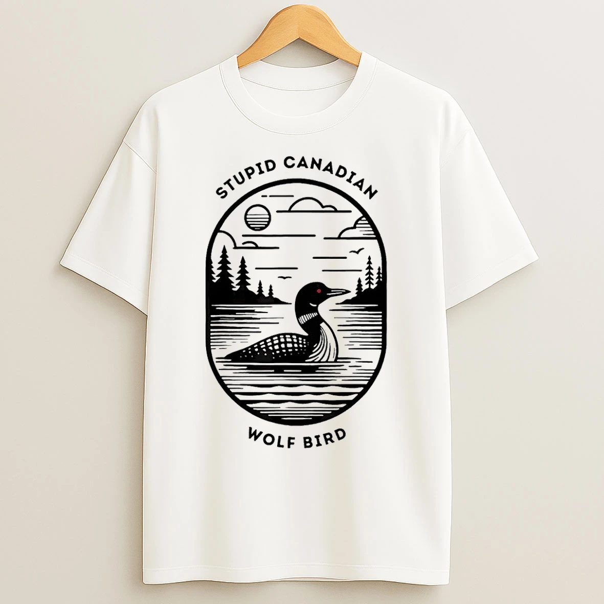Classic Stupid Canadian Wolf Bird Hockey Romance Lgbt T Shirts