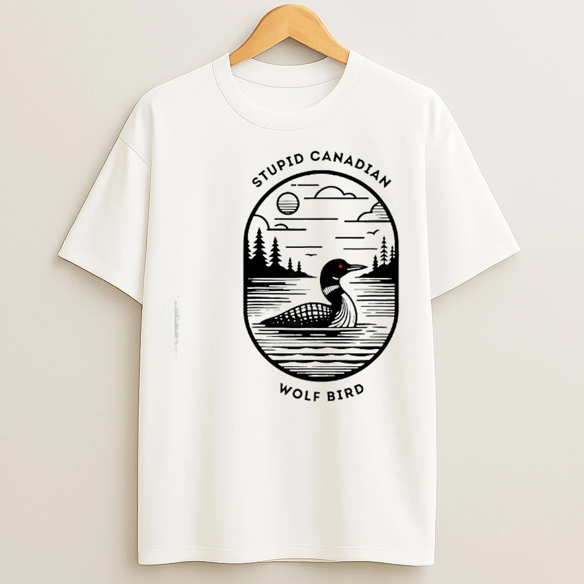 Classic Stupid Canadian Wolf Bird Hockey Romance Lgbt Vintage T Shirts