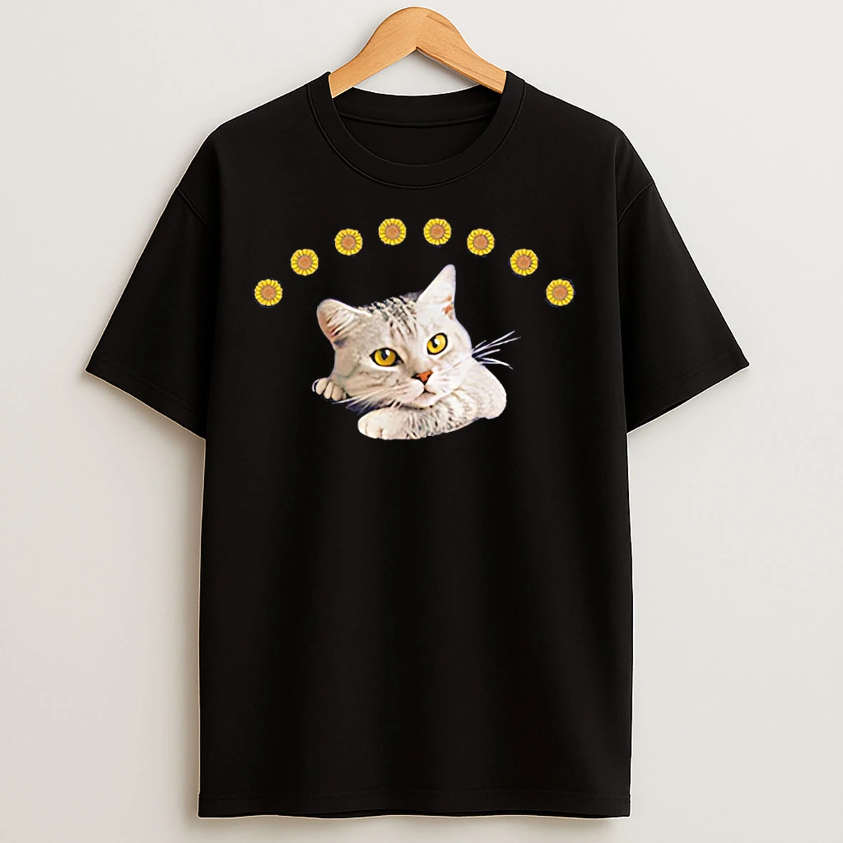 Classic Sunflower Cat Cute T Shirts