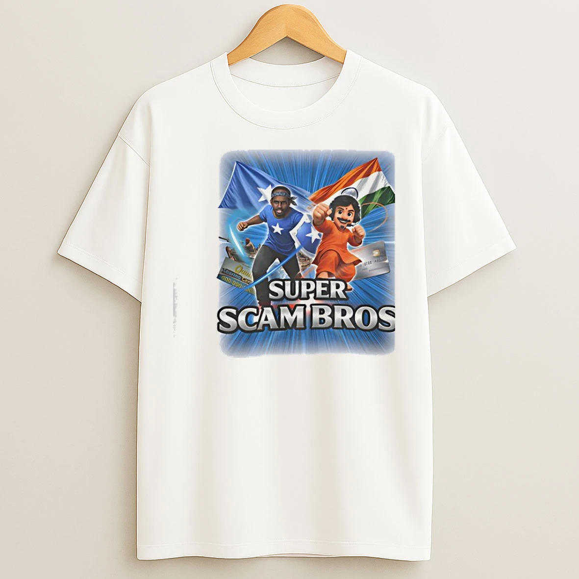 Classic Super Scam Bros Flag T Shirts