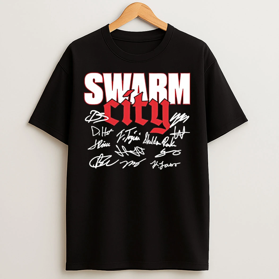Classic Swarm City Houston Texans Football Players Signatures T Shirts