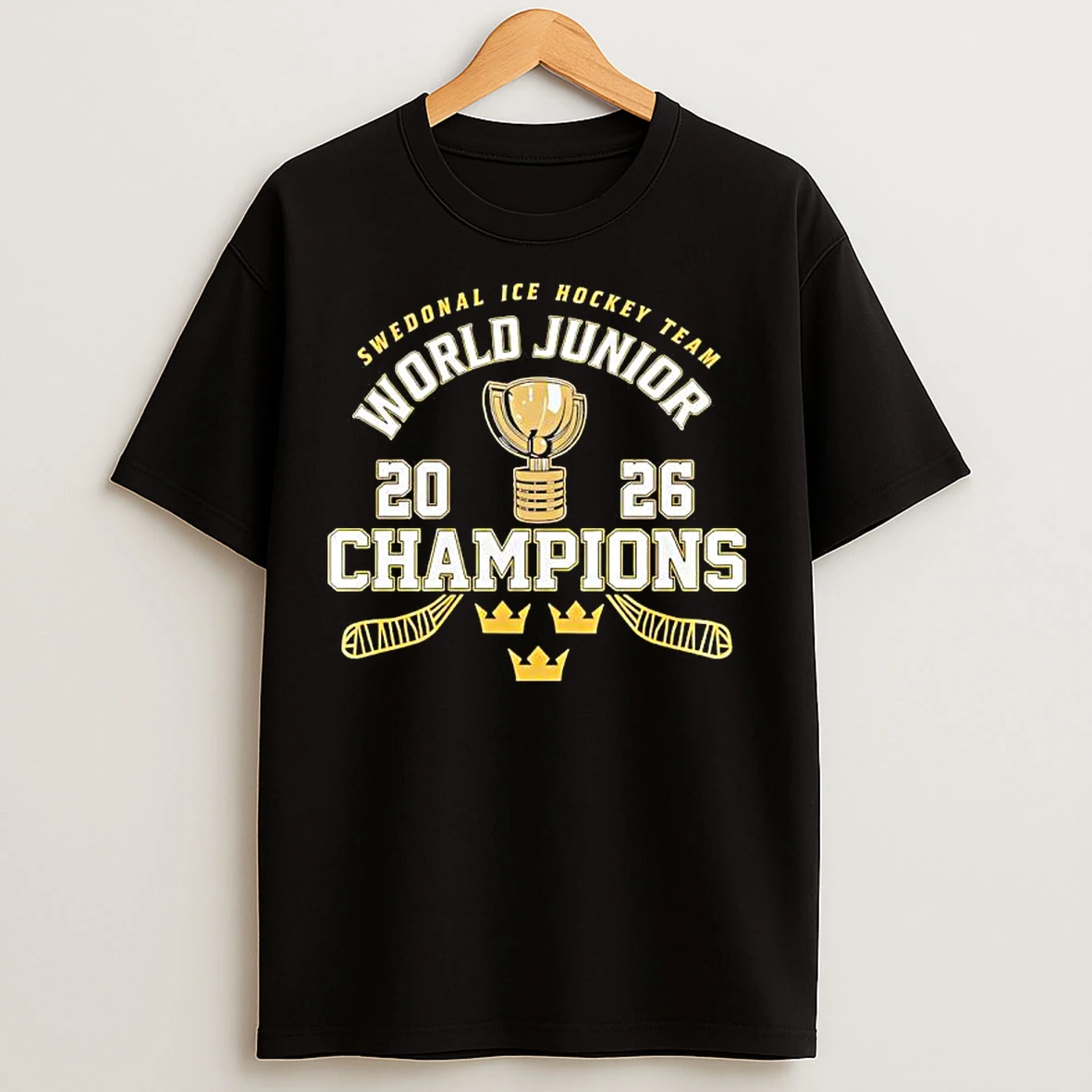 Classic Swedonal Ice Hockey Team World Junior 2026 Champions T Shirts