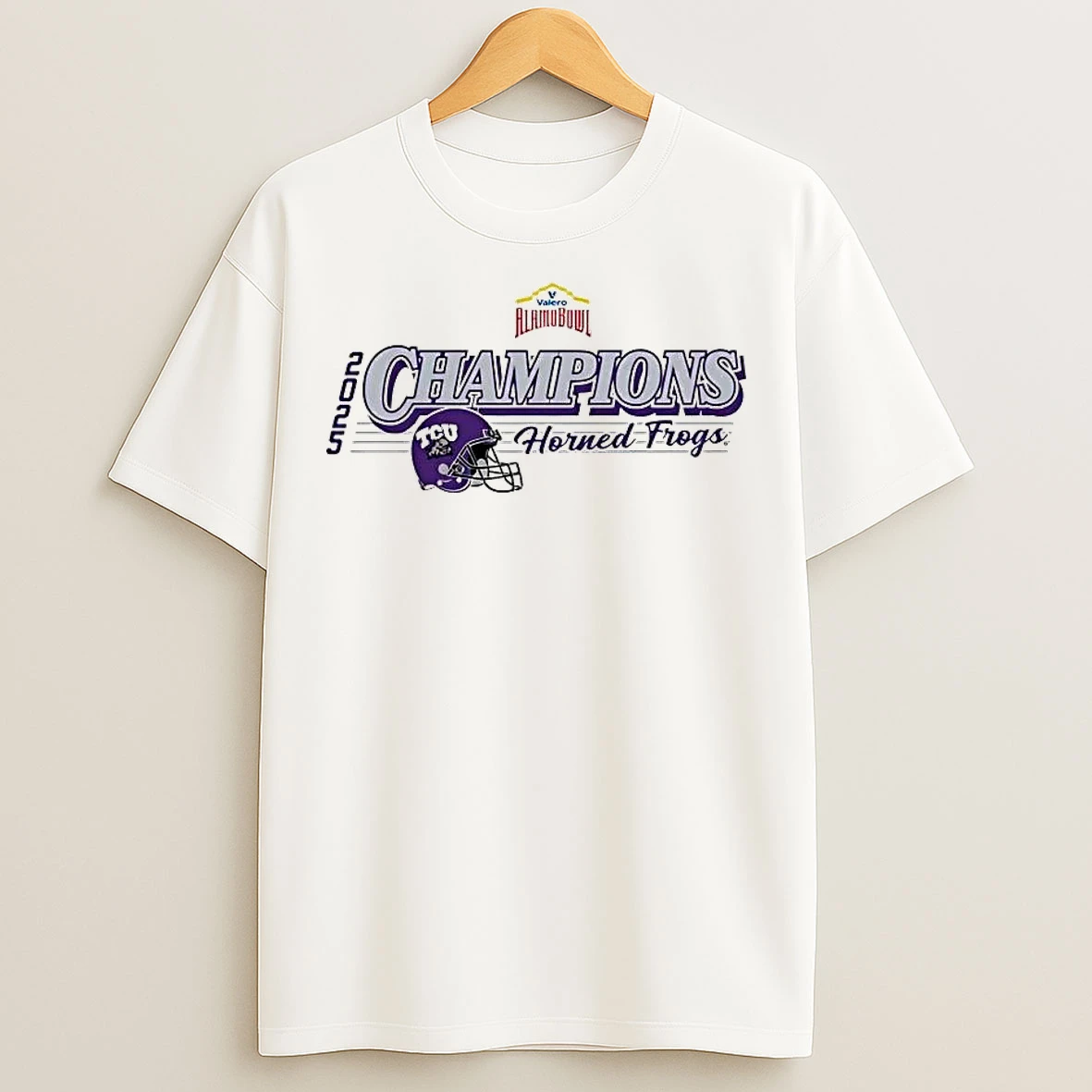 Classic Tcu Horned Frogs 2025 Alamo Bowl Champions Helmet T Shirts