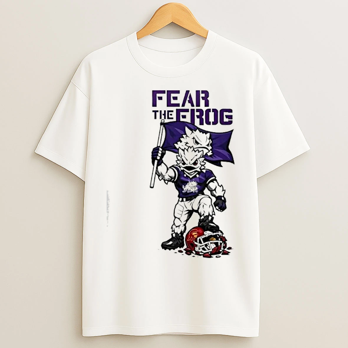 Classic Tcu Horned Frogs Fear The Frog With Superfrog Mascot T Shirts