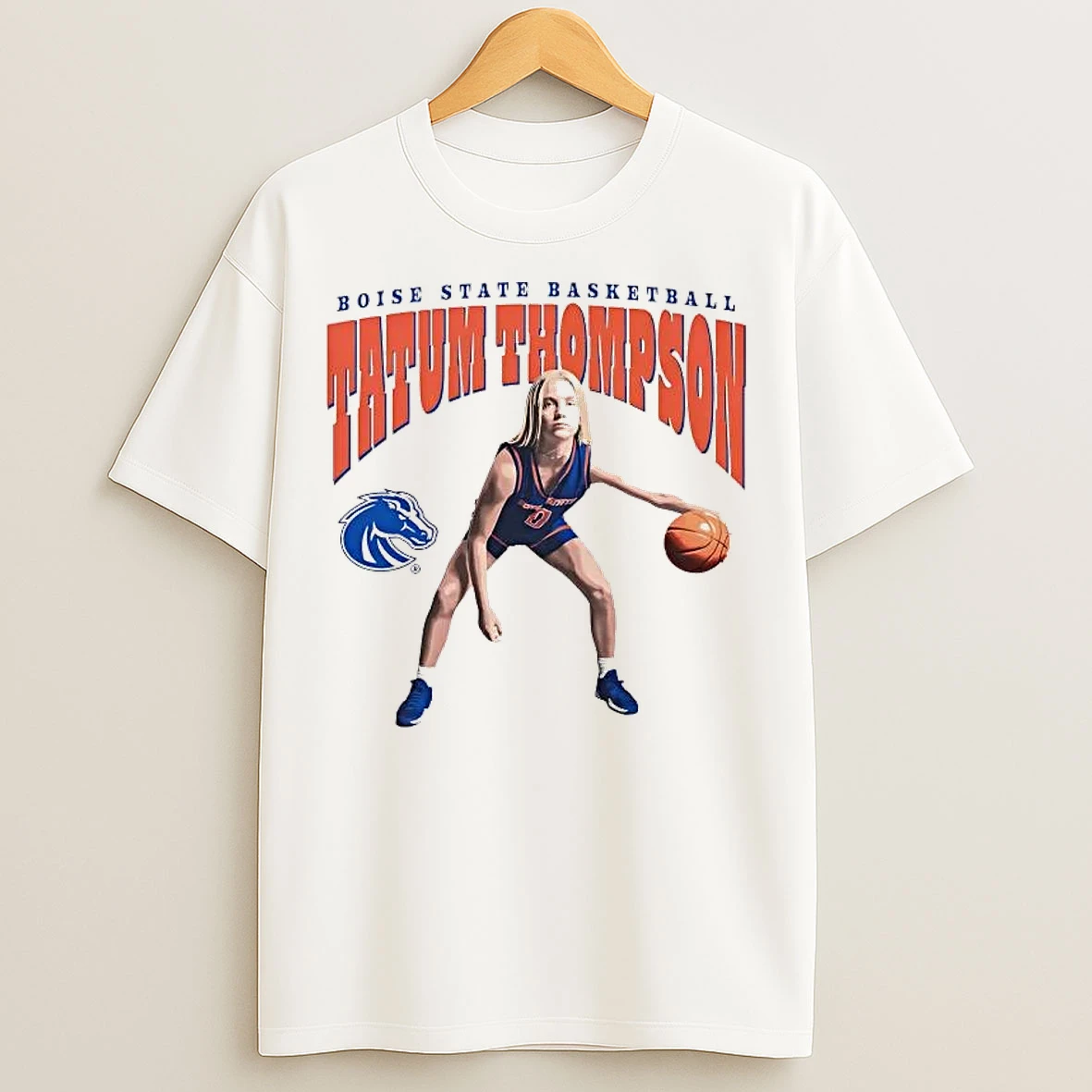 Classic Tatum Thompson Illustrated Boise State Basketball T Shirts