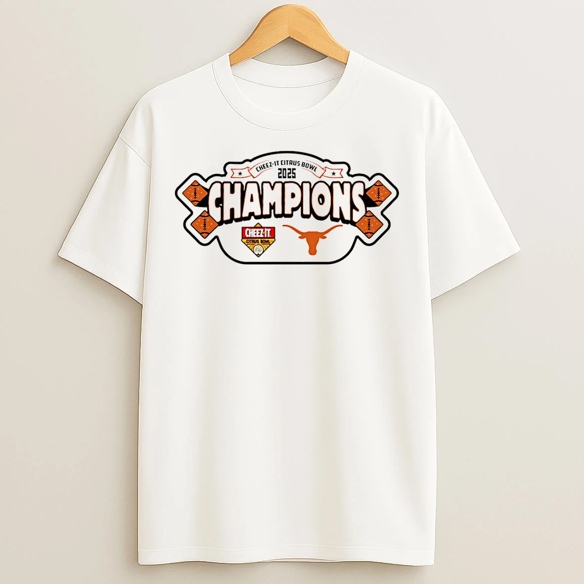 Classic Texas Longhorns Cheez It Citrus Bowl Champions 2025 Logo T Shirts
