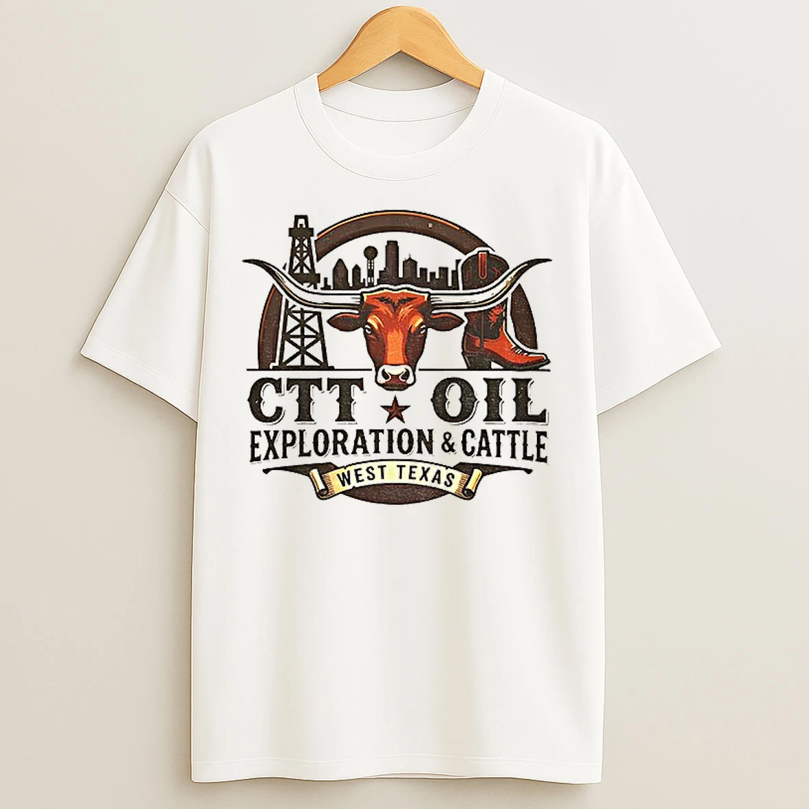 Classic Texas Longhorns Football Ctt Oil Exploration And Cattle West Texas T Shirts