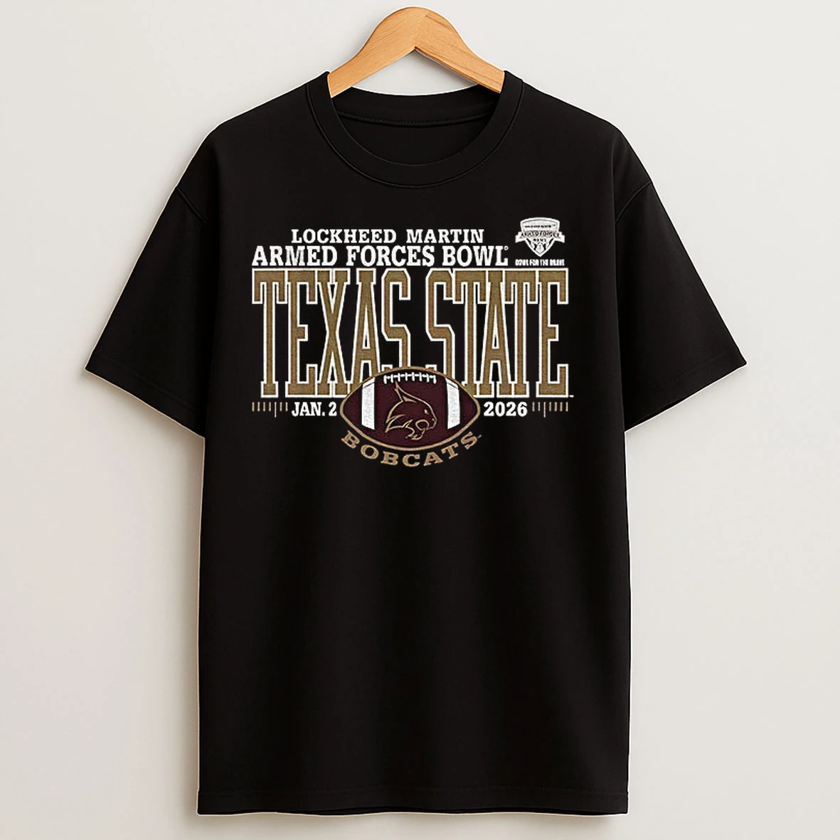 Classic Texas State Bobcats 2026 Armed Forces Bowl Jan 2 T Shirts