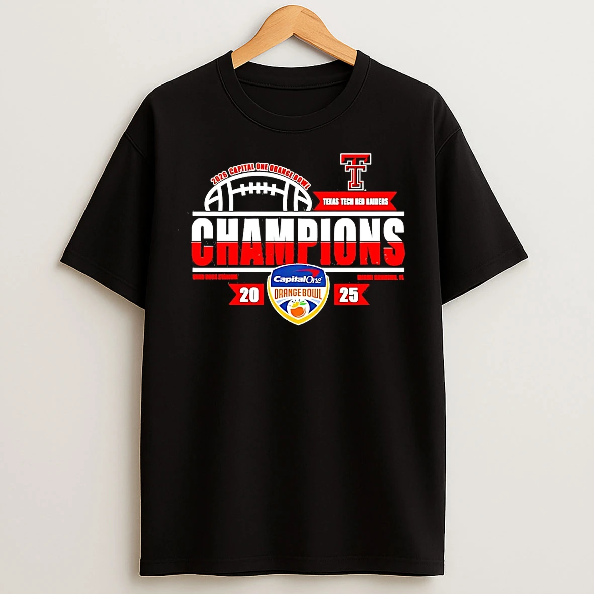 Classic Texas Tech Red Raiders 2026 Capital One Orange Bowl Champions Classic T Shirts