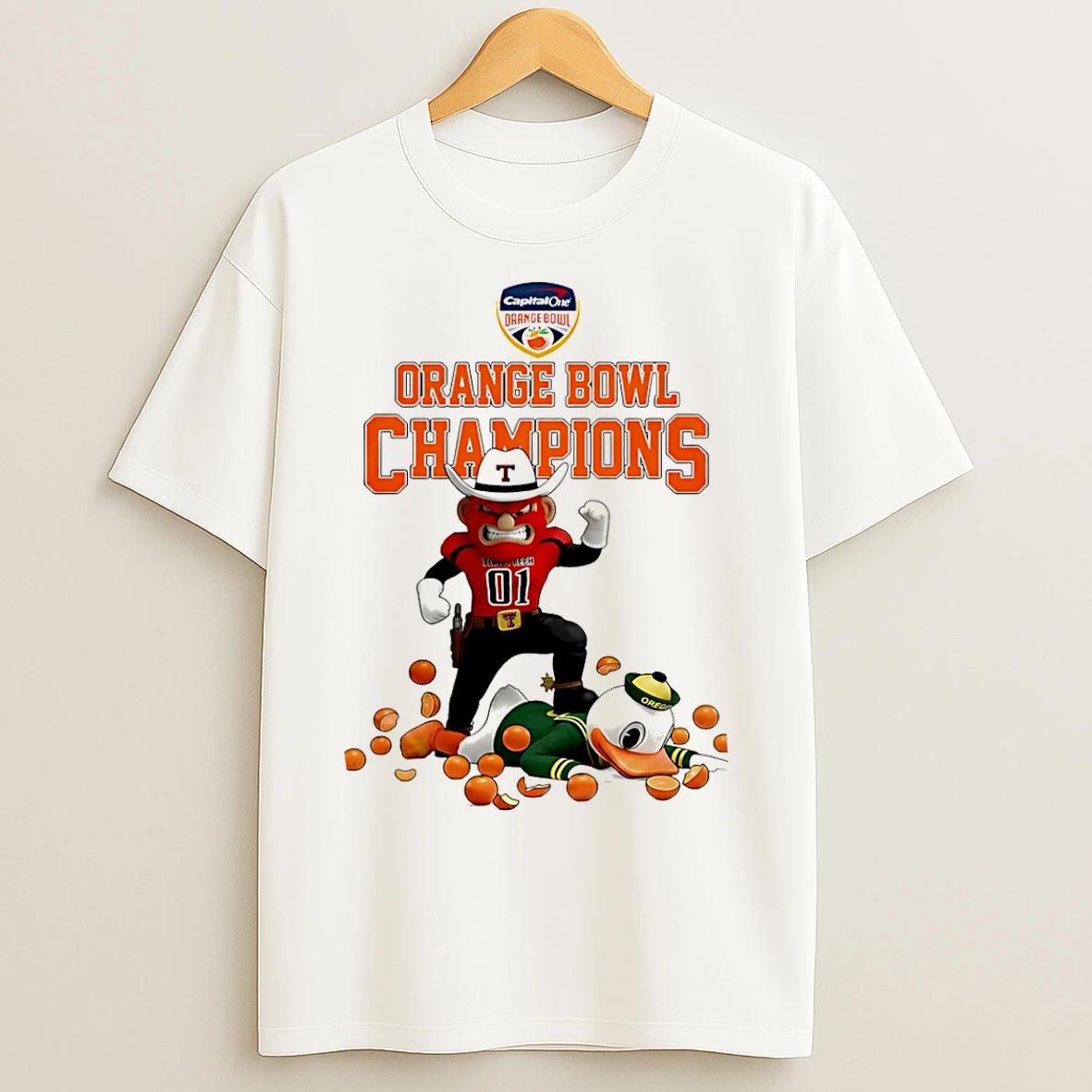 Classic Texas Tech Red Raiders Bowl Game 2026 Champions Mascot T Shirts