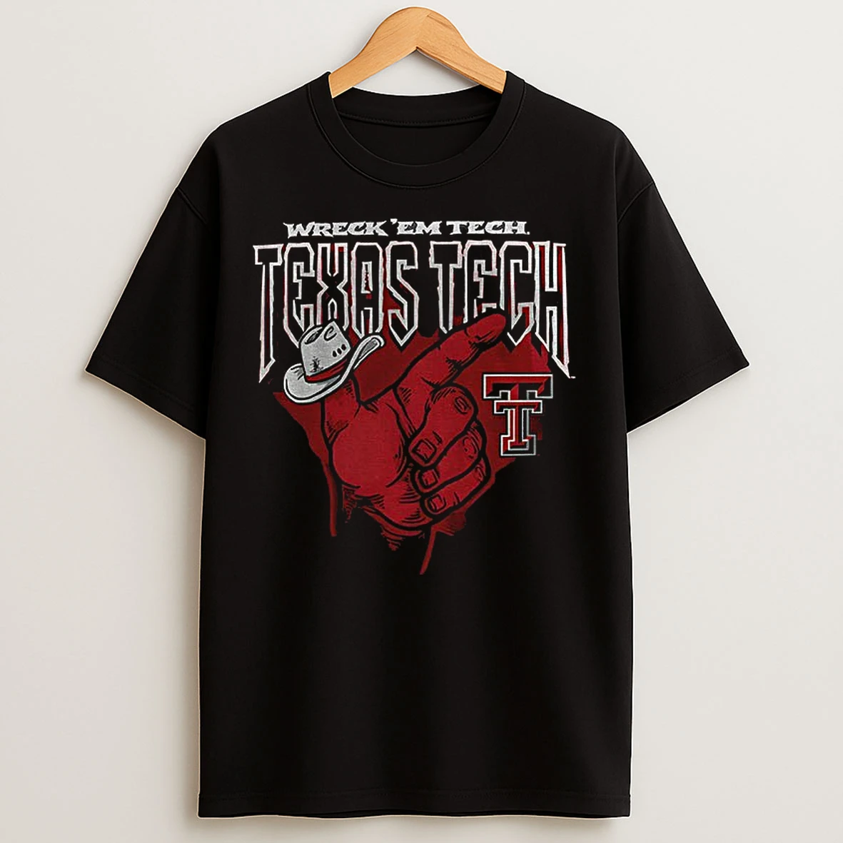 Classic Texas Tech Red Raiders Red Cowboy Hand Sign Wreck Em Tech Texas Tech T Shirts