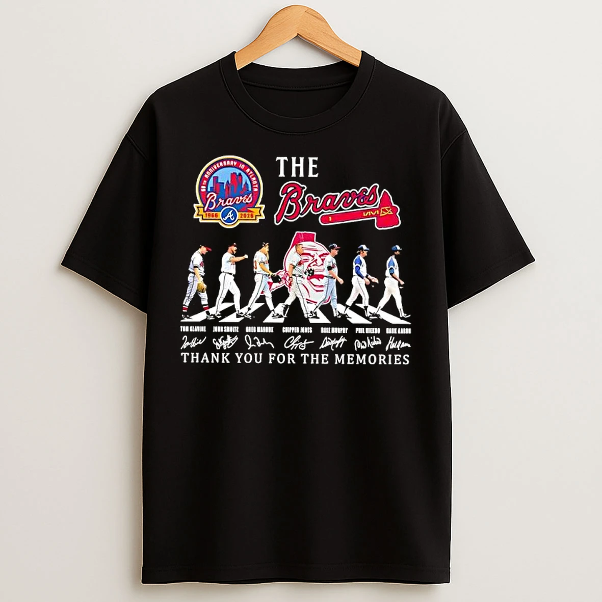 Classic The Atlanta Braves 60th Anniversary Legendary Players Thank You For The Memories T Shirts