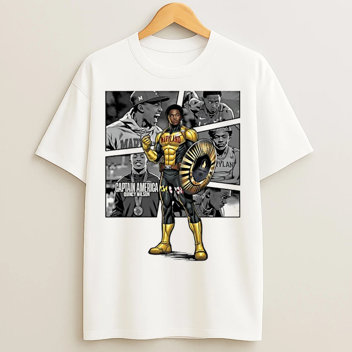 Classic The Avengers Captain America Quincy Wilson Track And Field Maryland T Shirts