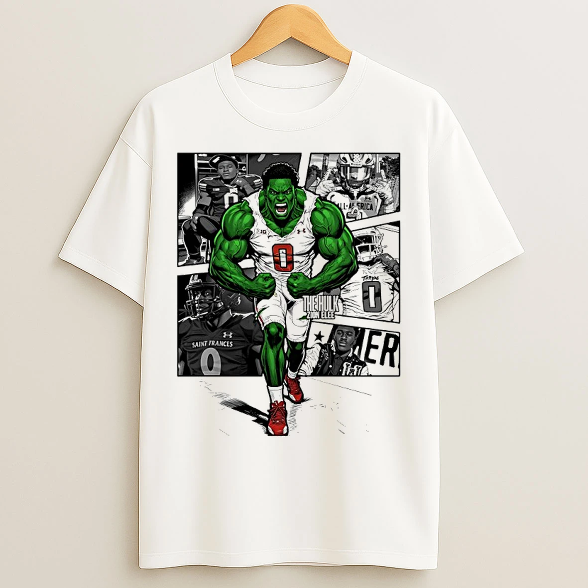 Classic The Avengers Hulk Zion Elee Maryland Terrapins Football T Shirts